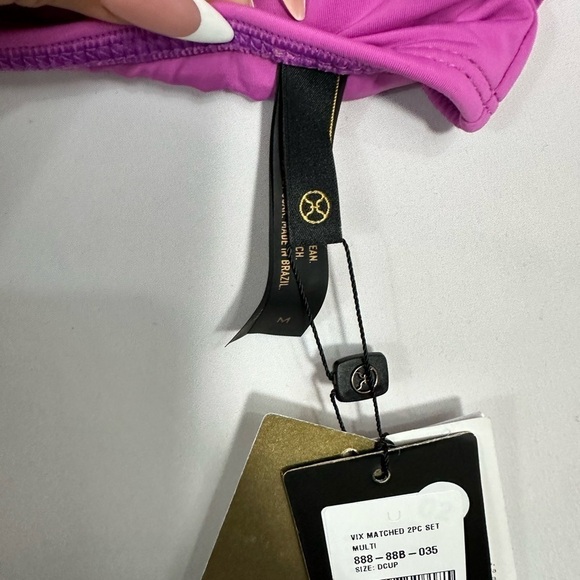 NWT Vix Paula Hermanny purple one shoulder gold chain bathing suit top size M - Picture 7 of 11